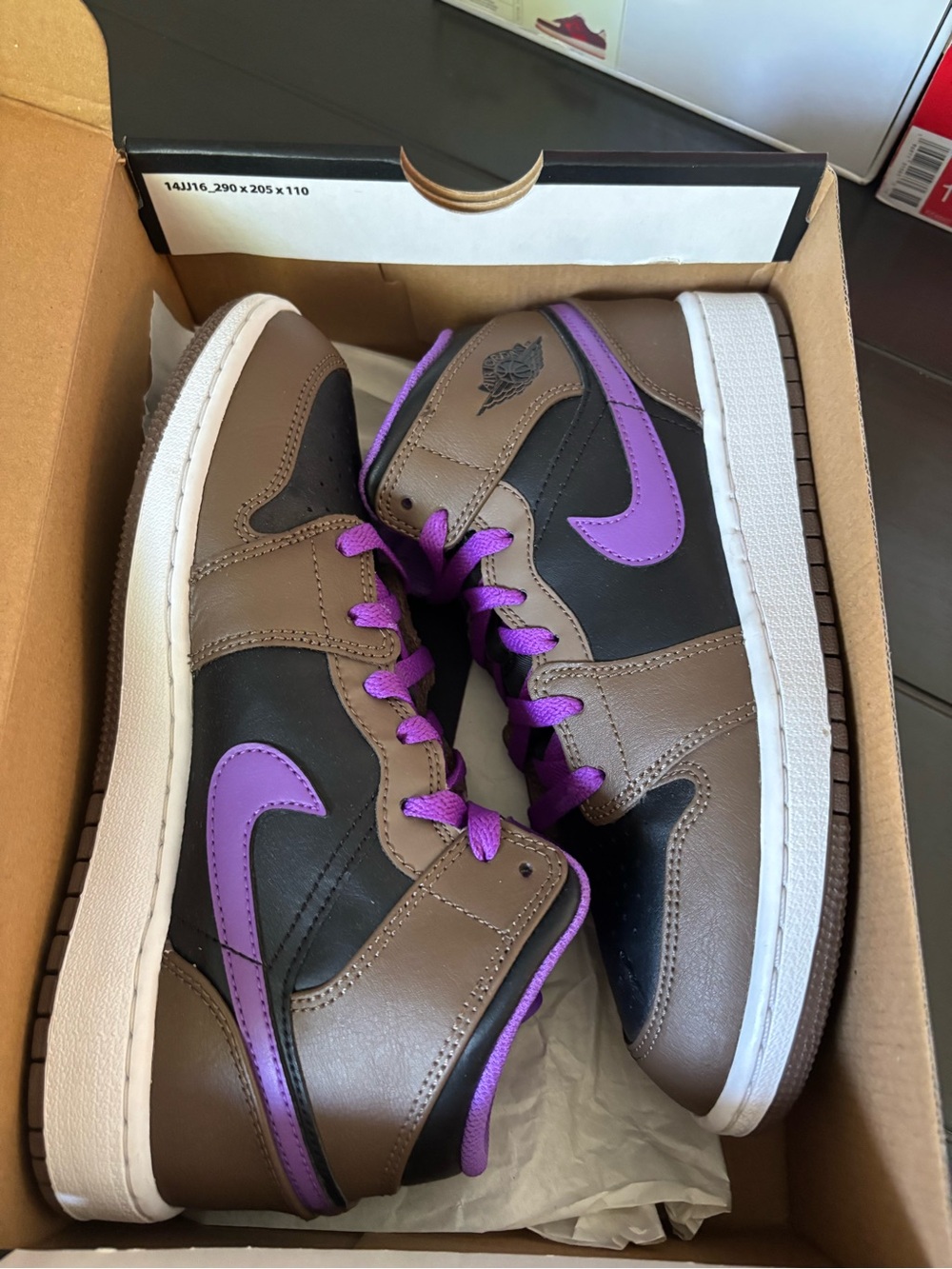 Nike Men's High-Top Sneakers in Brown, Black & Purple